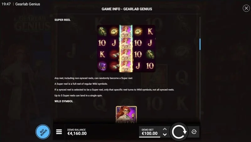 Gearlab Genius - siatka 5x4 z aktywnymi mnożnikami nad pionami